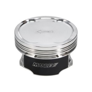 Nissan Maxima Piston Set - Manley Performance - 2618 Alloy Forgings, Chrome Moly Wrist Pins, 81.4mm Stroker 95.5mm Std Bore 8.5:1 Dish - `03-`07